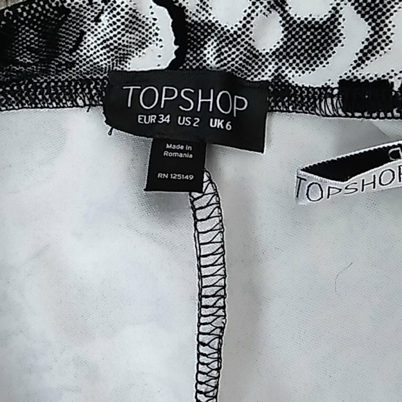 Topshop black and white floral pants size 2 - Picture 4 of 6